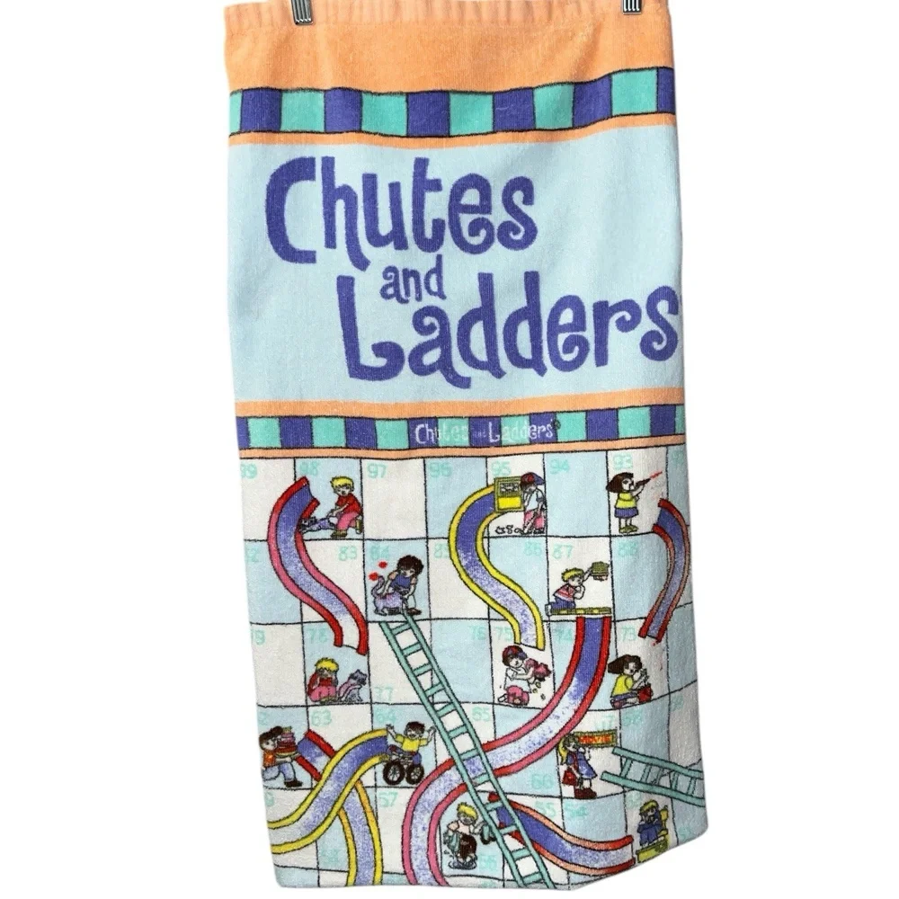 Vintage Game Beach Towel 2004 Chutes and Ladders Jay Franco Cotton Fun Retro Y2K